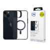 3MK Satin Armor MagCase con MagSafe per Apple iPhone 13 / 14, trasparente con cornice nera (156075-0)