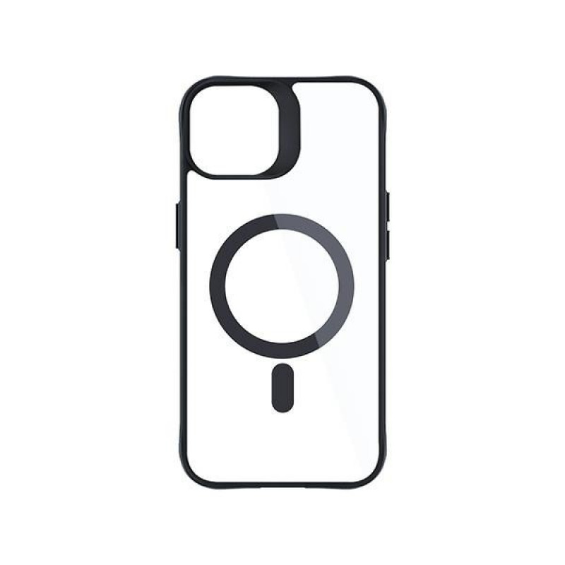 3MK Satin Armor MagCase con MagSafe per Apple iPhone 13 / 14, trasparente con cornice nera (156075-0)