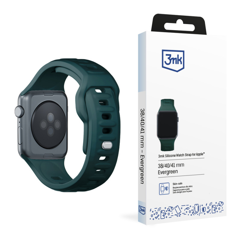 Cinturino in silicone 3mk per Apple Watch 38/40/41 mm, evergreen