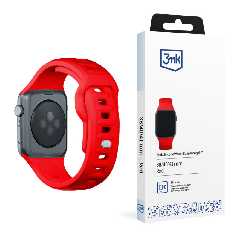 Cinturino in silicone 3mk per Apple Watch 38/40/41 mm, rosso
