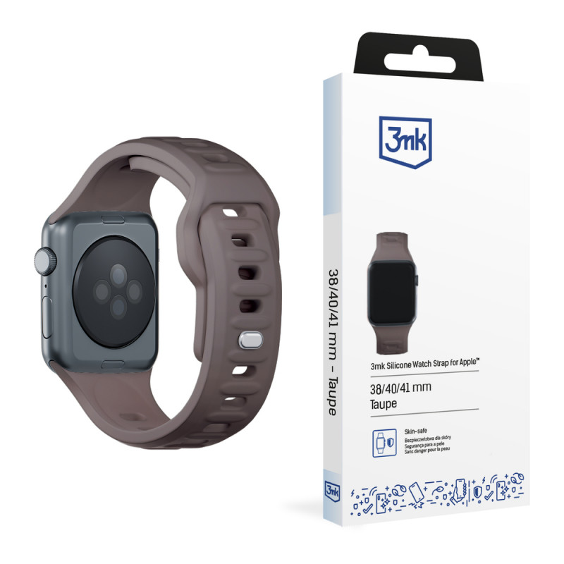Cinturino in silicone 3mk per Apple Watch 38/40/41 mm, tortora