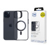 3MK Satin Armor MagCase con MagSafe per Apple iPhone 15, trasparente con cornice nera