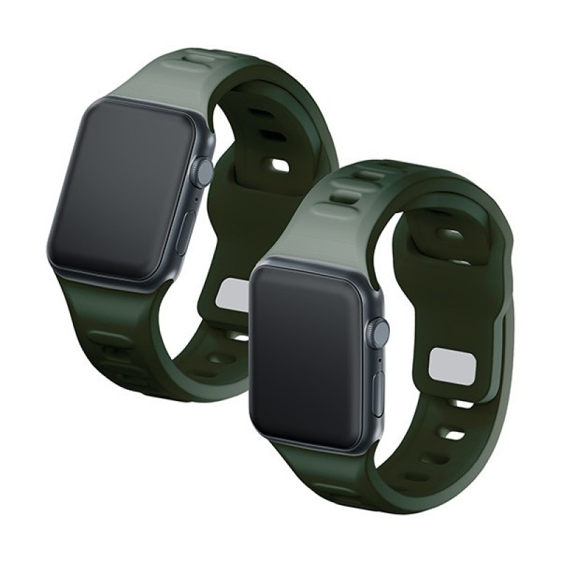 Cinturino in silicone 3mk per Apple Watch 42/44/45/49 mm, verde scuro