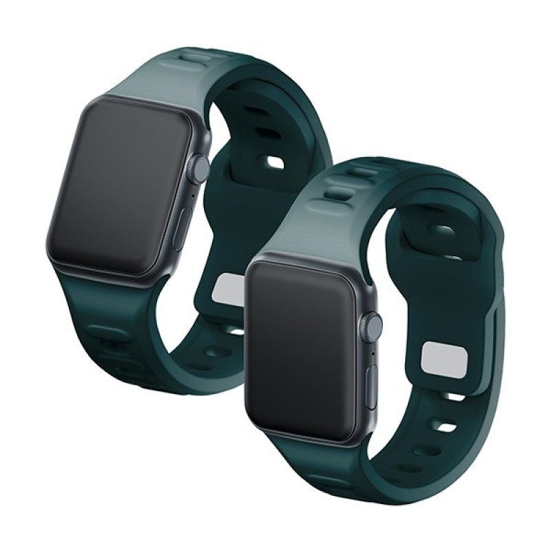 Cinturino in silicone 3mk per Apple Watch 42/44/45/49 mm, verde sempreverde