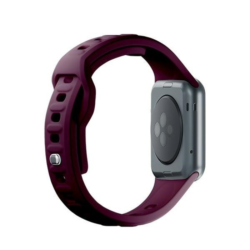 Cinturino in silicone 3mk per Apple Watch 42/44/45/49 mm, gelso / bordeaux