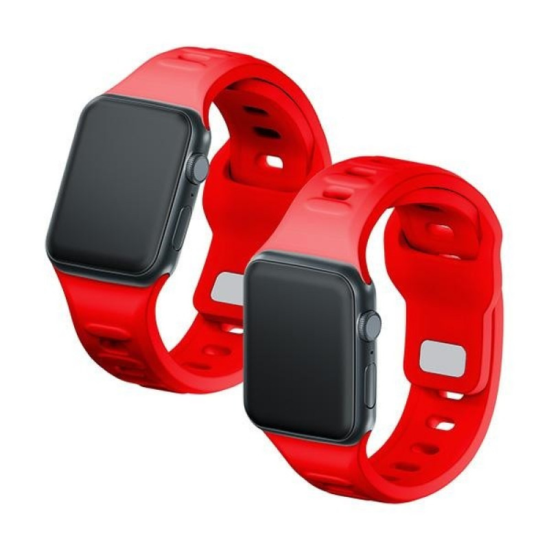 Cinturino in silicone 3mk per Apple Watch 42/44/45/49 mm, rosso