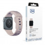 Cinturino in silicone 3mk per Apple Watch 42/44/45/49 mm, rosa-beige / latte