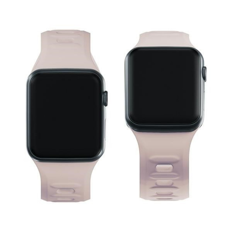 Cinturino in silicone 3mk per Apple Watch 42/44/45/49 mm, rosa-beige / latte