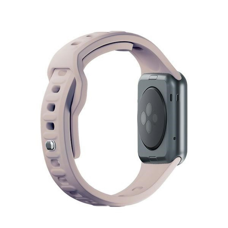 Cinturino in silicone 3mk per Apple Watch 42/44/45/49 mm, rosa-beige / latte