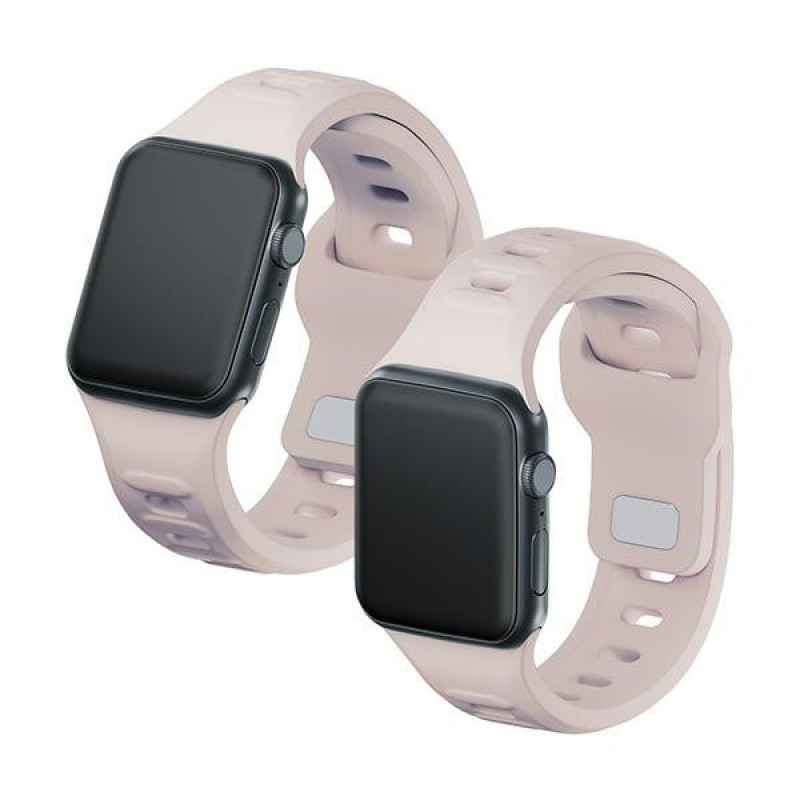 Cinturino in silicone 3mk per Apple Watch 42/44/45/49 mm, rosa-beige / latte