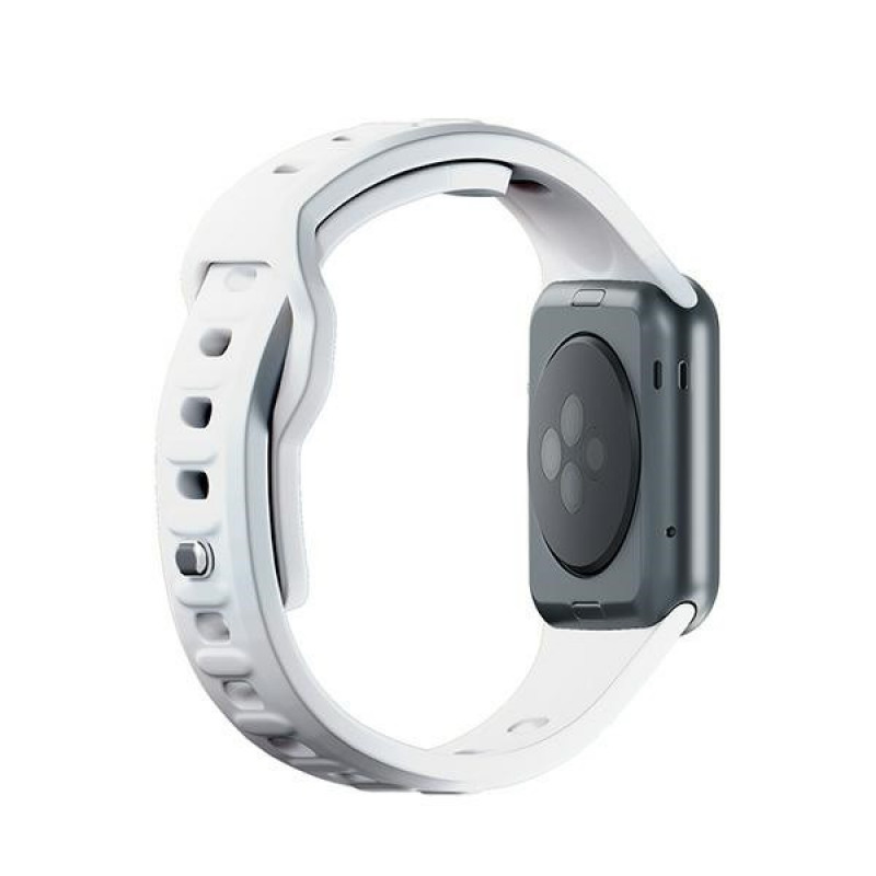 Cinturino in silicone 3MK per Apple Watch 4/5/6/7/8/9/SE/Ultra, 42/44/45/49 mm, bianco