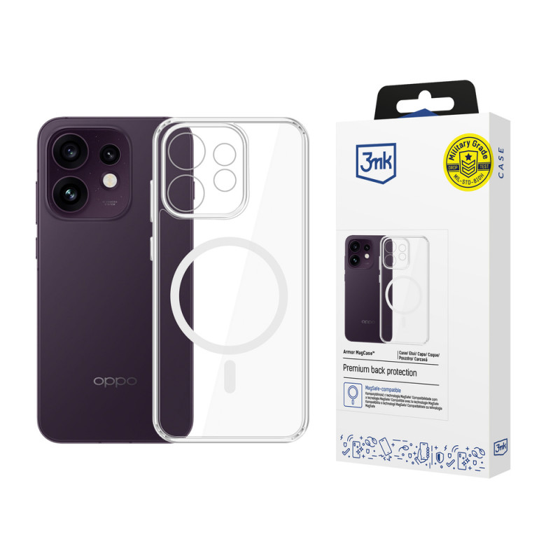 Custodia 3MK Armor MagCase per Oppo Reno 16 F / Reno 16 FS (CPH2859), trasparente