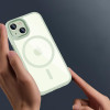 Custodia Tech-Protect MagMat MagSafe per Apple iPhone 15, verde/trasparente