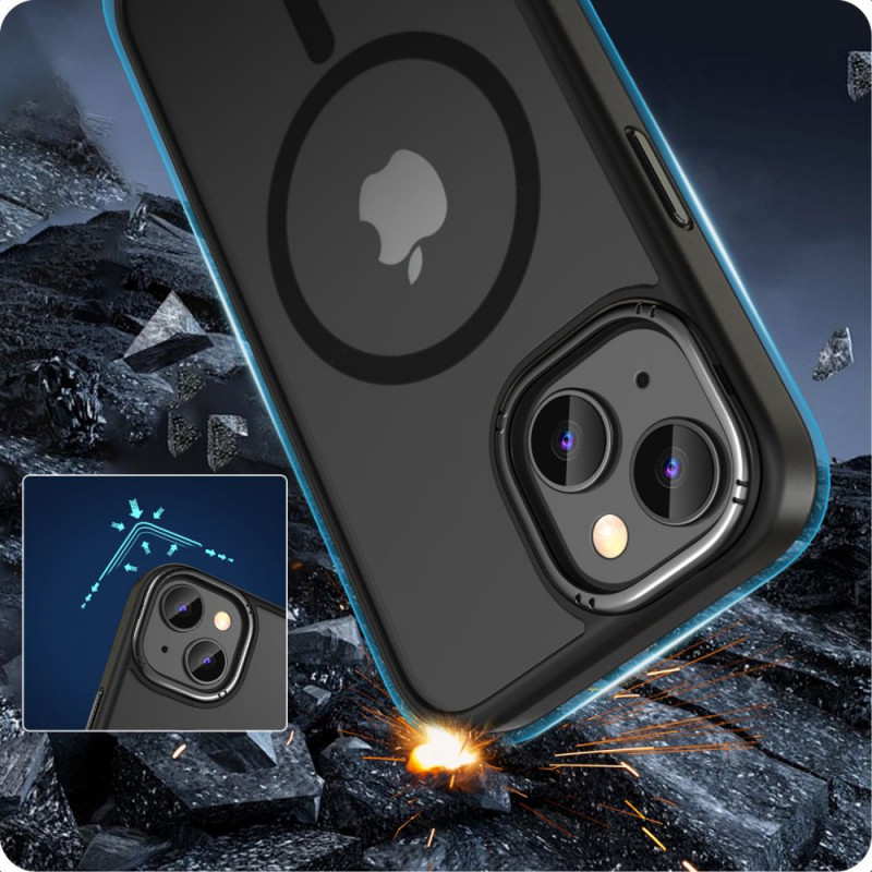 Custodia Tech-Protect MagMat 2 MagSafe per Apple iPhone 15, nero opaco