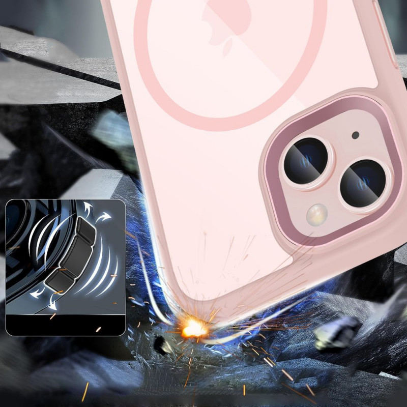 Custodia Tech-Protect MagMat MagSafe per Apple iPhone 15, rosa/trasparente