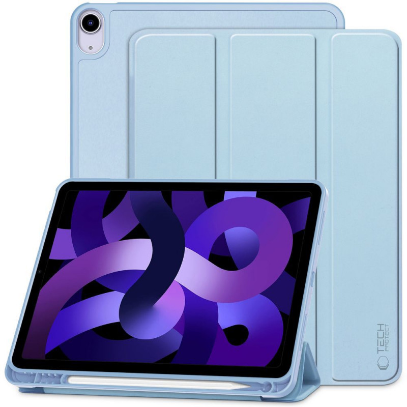 Custodia Tech-Protect SmartCase Pen per iPad Air 10.9" (4/5 gen, 2020-2022) / iPad Air 11" (6/7/8 gen, 2024-2026), azzurro cielo