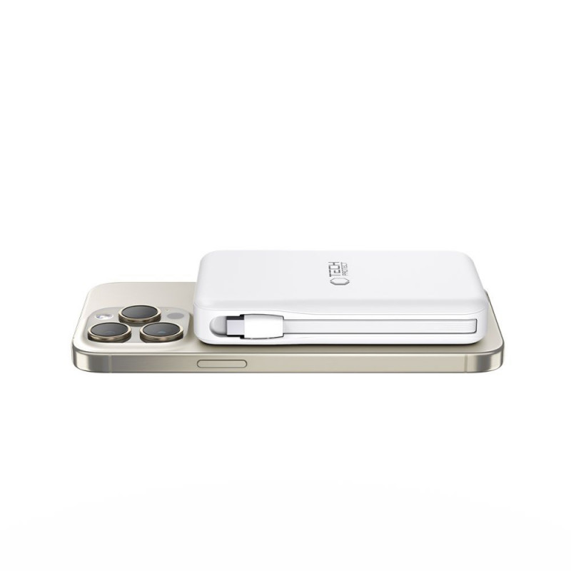 Tech-Protect PB31 LifeMag power bank MagSafe 10000 mAh, 15 W, bianca