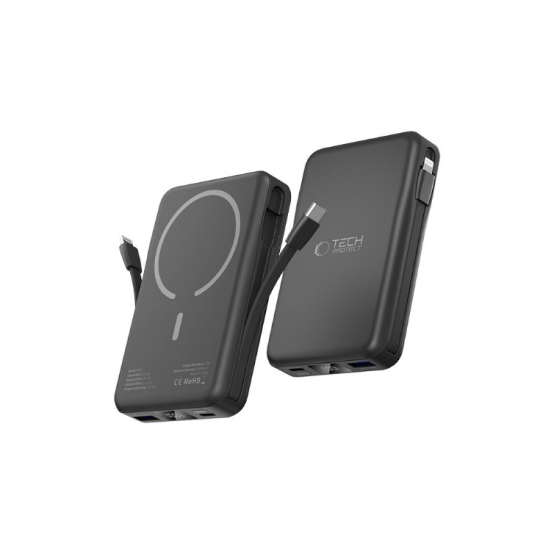 Power bank Tech-Protect PB31 LifeMag MagSafe 10000 mAh, 15 W, nero