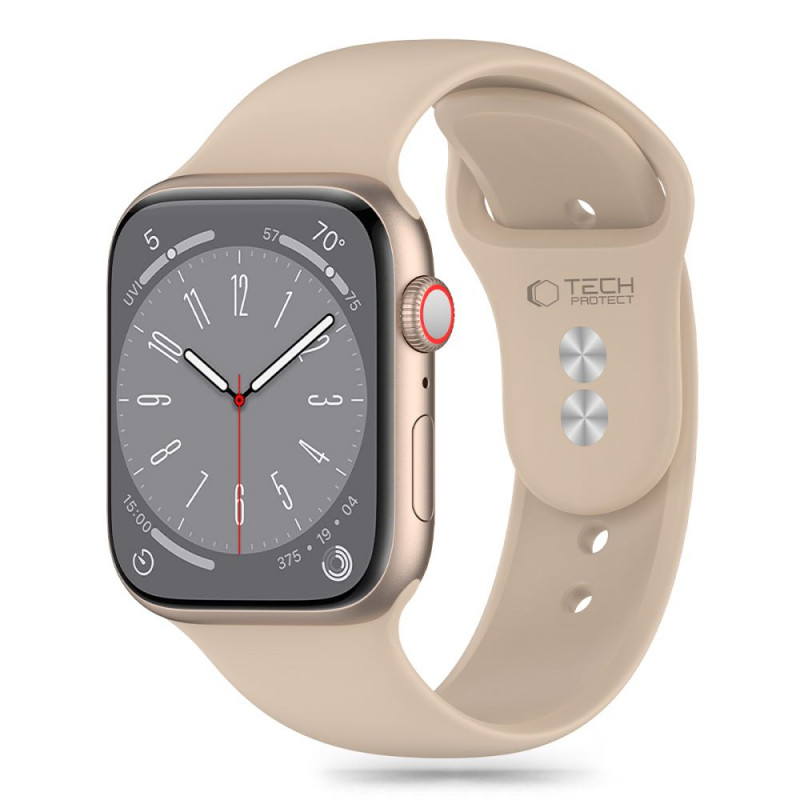 Cinturino in silicone Tech-Protect per Apple Watch 4/5/6/7/8/9/SE/Ultra 1/2 (42/44/45/49 mm), noce
