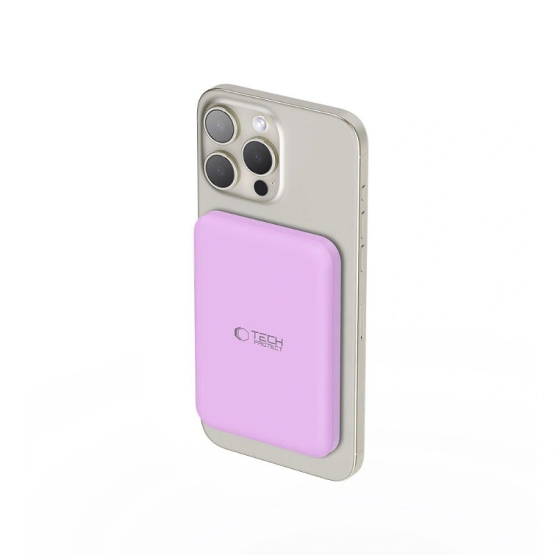 Tech-Protect PB10 LifeMag power bank MagSafe 5000 mAh, 15 W, lilla