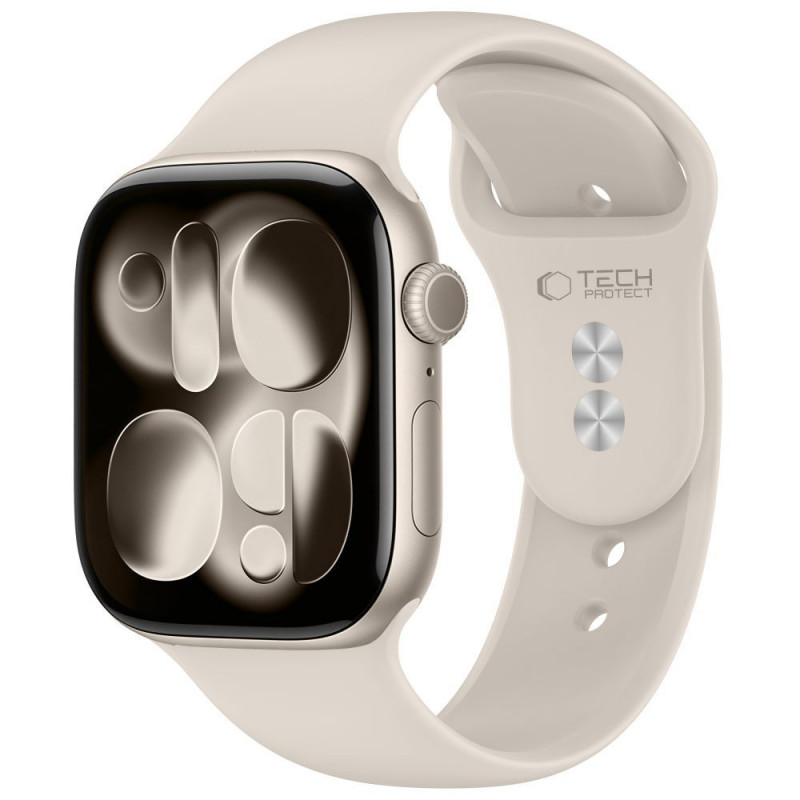 Cinturino in silicone Tech-Protect per Apple Watch 4/5/6/7/8/9/SE/10 (38/40/41/42 mm), Starlight