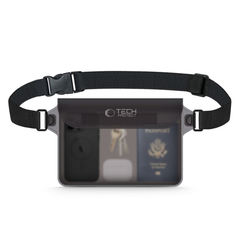 Tech-Protect UWP10 Custodia universale impermeabile, nero/trasparente