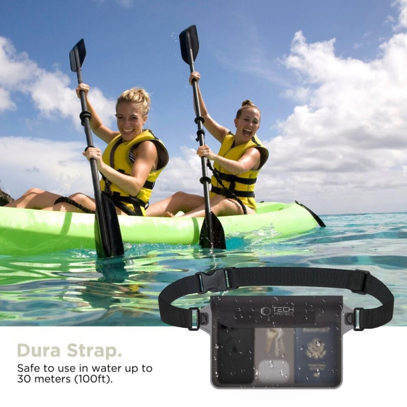 Tech-Protect UWP10 Custodia universale impermeabile, nero/trasparente