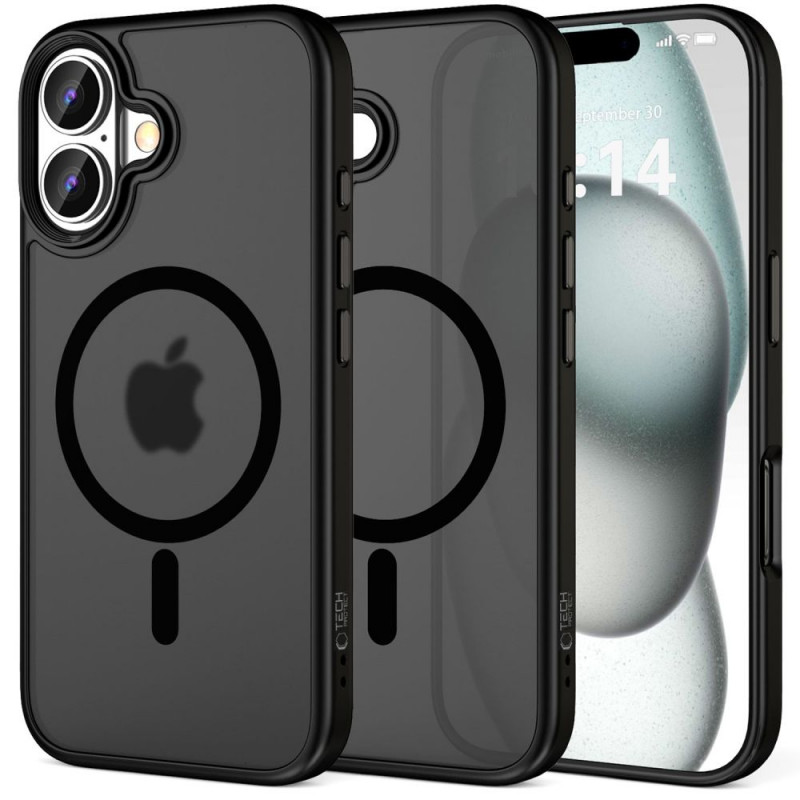 Custodia Tech-Protect MagMat MagSafe per Apple iPhone 16, nero opaco