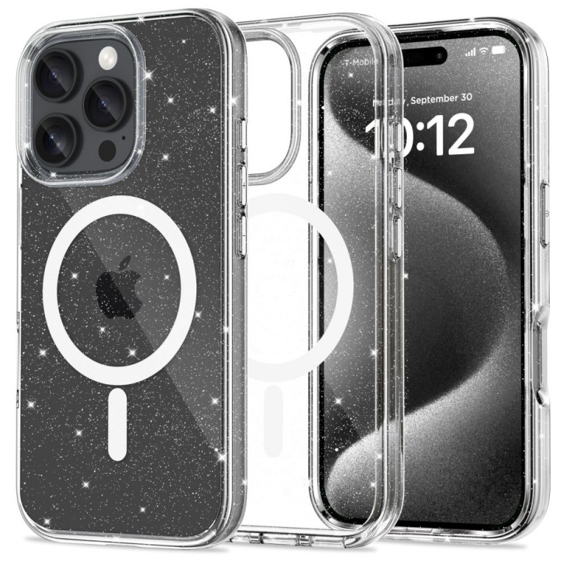 Custodia Tech-Protect Flexair Hybrid MagSafe per Apple iPhone 16 Pro Max, glitter