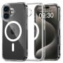 Custodia Tech-Protect Flexair Hybrid MagSafe per Apple iPhone 16, trasparente