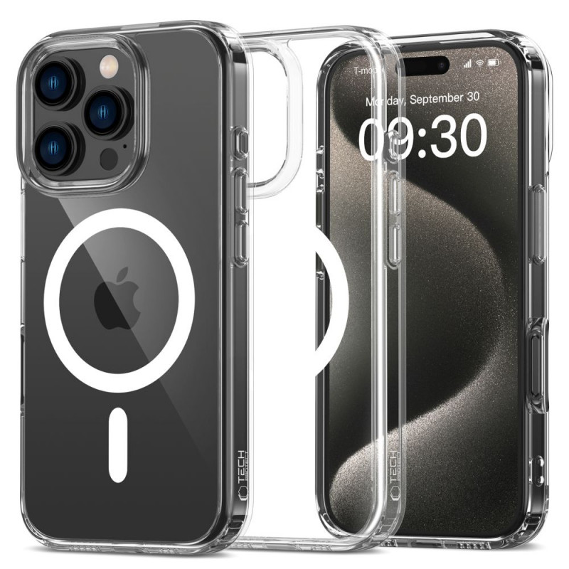 Custodia Tech-Protect Flexair Hybrid MagSafe per Apple iPhone 16 Pro, trasparente