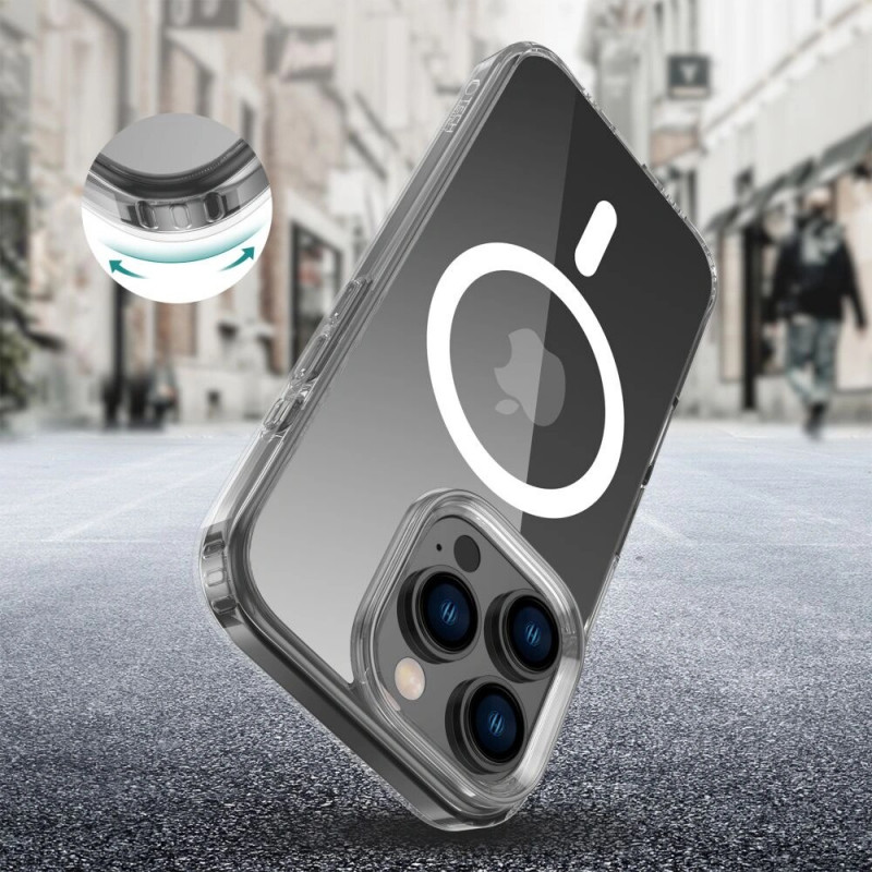 Custodia Tech-Protect Flexair Hybrid MagSafe per Apple iPhone 16 Pro, trasparente