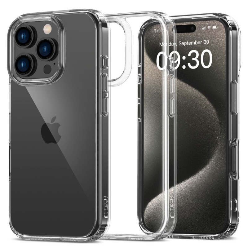 Custodia Tech-Protect Flexair Hybrid per Apple iPhone 16 Pro, trasparente
