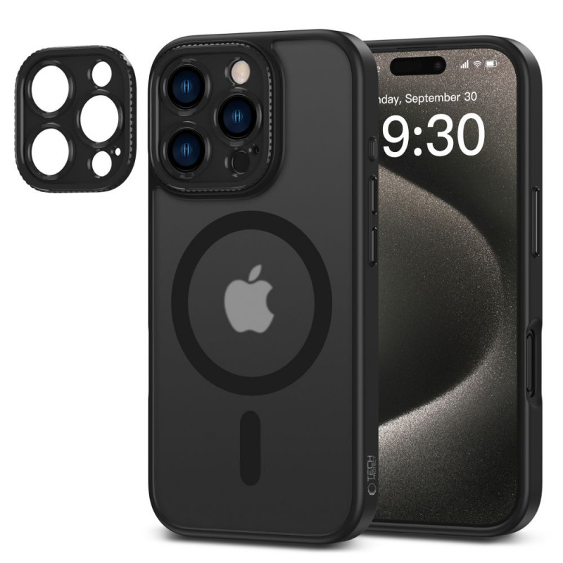 Custodia MagSafe Tech-Protect MagCam per Apple iPhone 16 Pro, nero opaco
