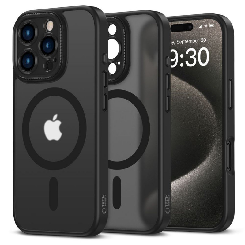 Custodia MagSafe Tech-Protect MagCam per Apple iPhone 16 Pro Max, nero opaco