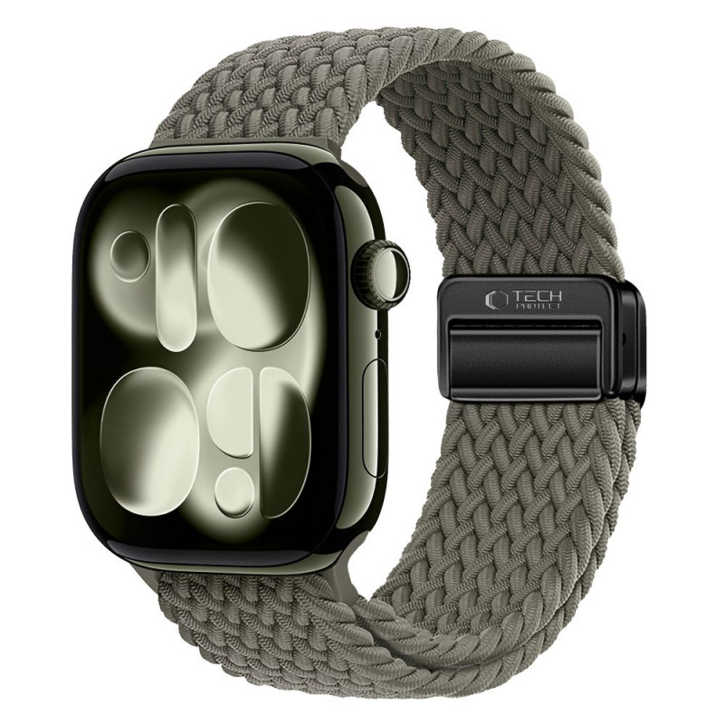 Cinturino Tech-Protect Nylonmag per Apple Watch 4/5/6/7/8/9/SE/Ultra 1/2, 42/44/45/49 mm, grigio oliva