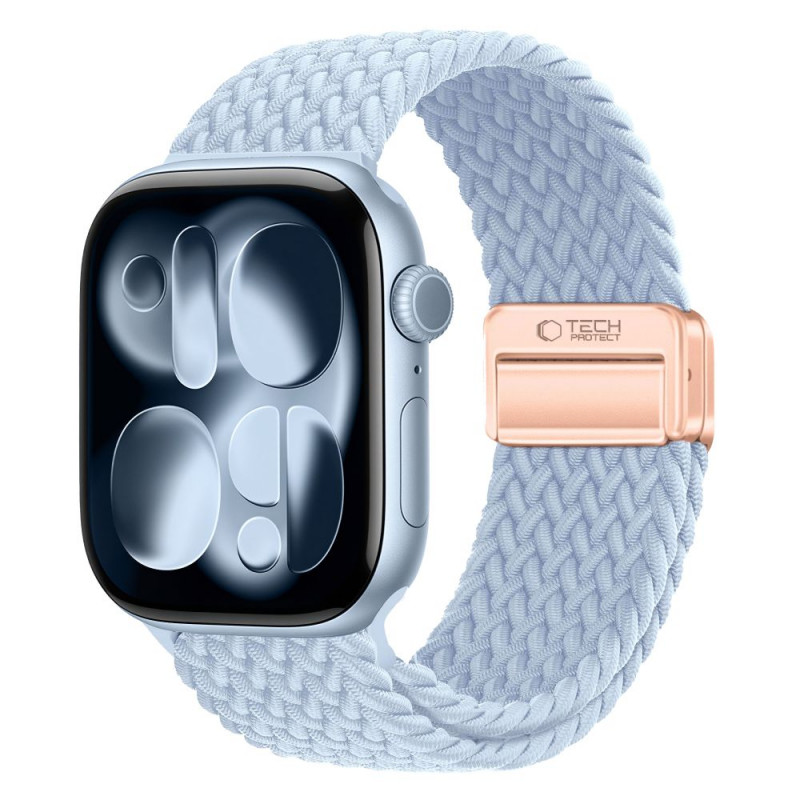 Cinturino Tech-Protect Nylonmag per Apple Watch 4/5/6/7/8/9/SE/10, 38/40/41/42 mm, azzurro