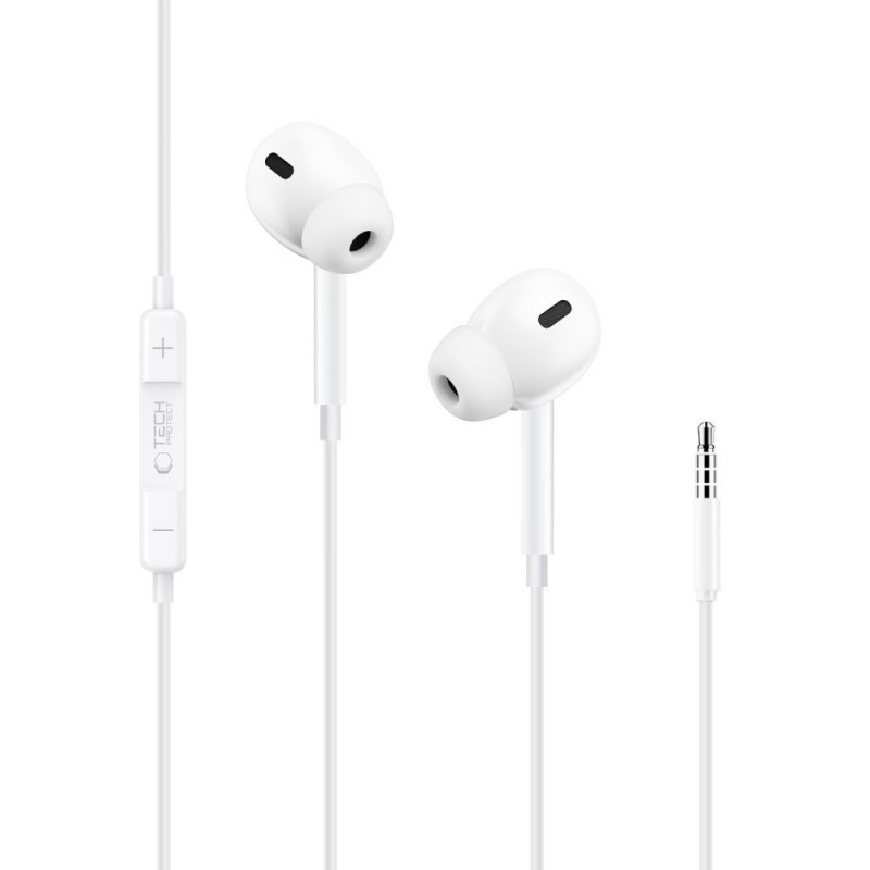 Cuffie con filo Tech-Protect Ultraboost Core G3 Mini Jack 3.5 mm, bianche