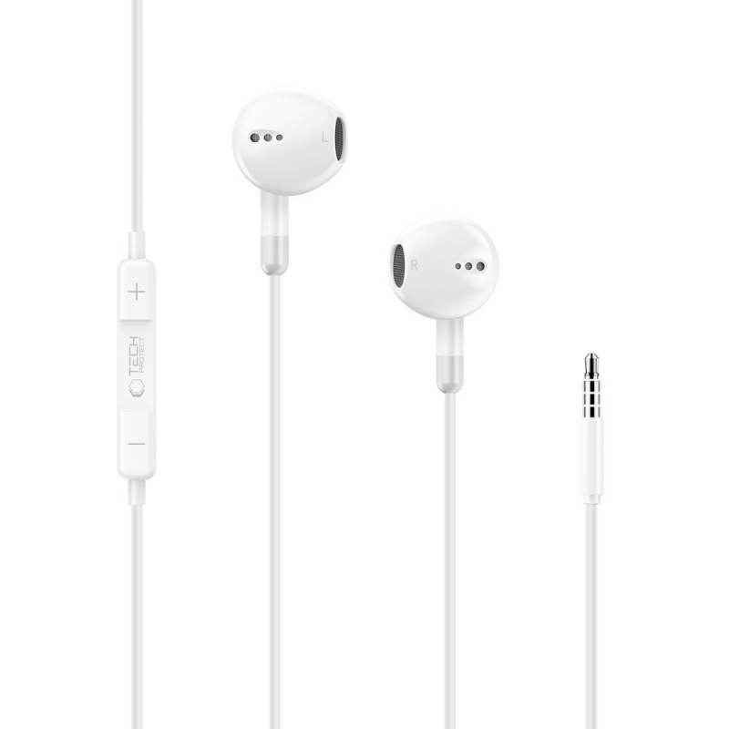 Tech-Protect Ultraboost Core G4 Auricolari con filo Mini Jack 3.5 mm, Bianco (THP5619)