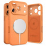 Custodia in silicone MagSafe Tech-Protect per Apple iPhone 17 Pro, arancione cosmico