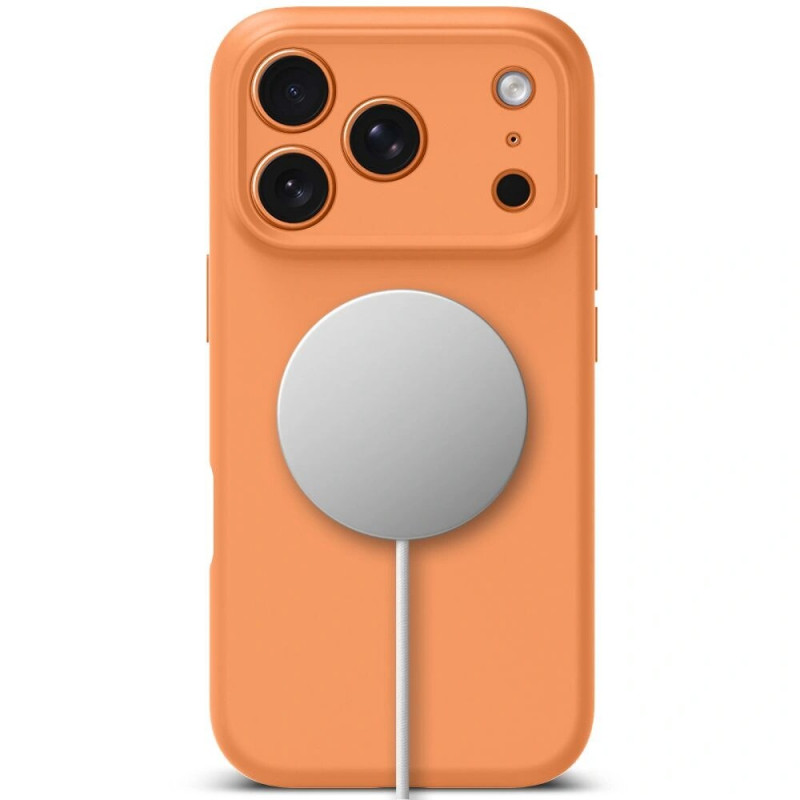Custodia in silicone MagSafe Tech-Protect per Apple iPhone 17 Pro, arancione cosmico