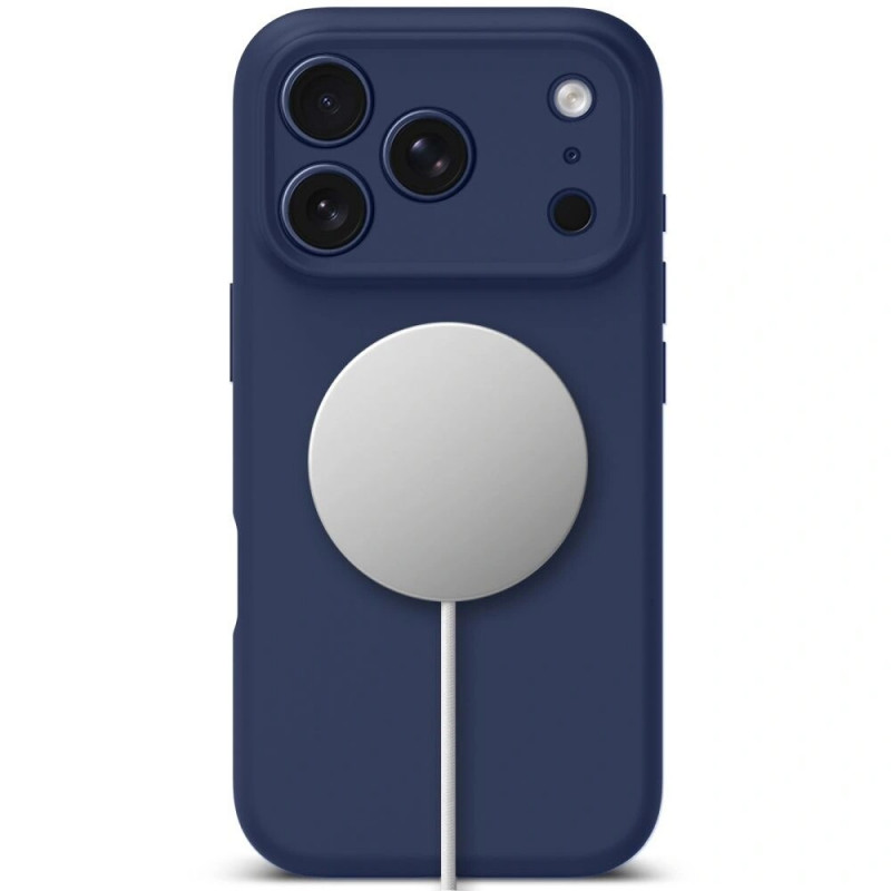 Custodia in silicone MagSafe Tech-Protect per Apple iPhone 17 Pro Max, Deep Blue