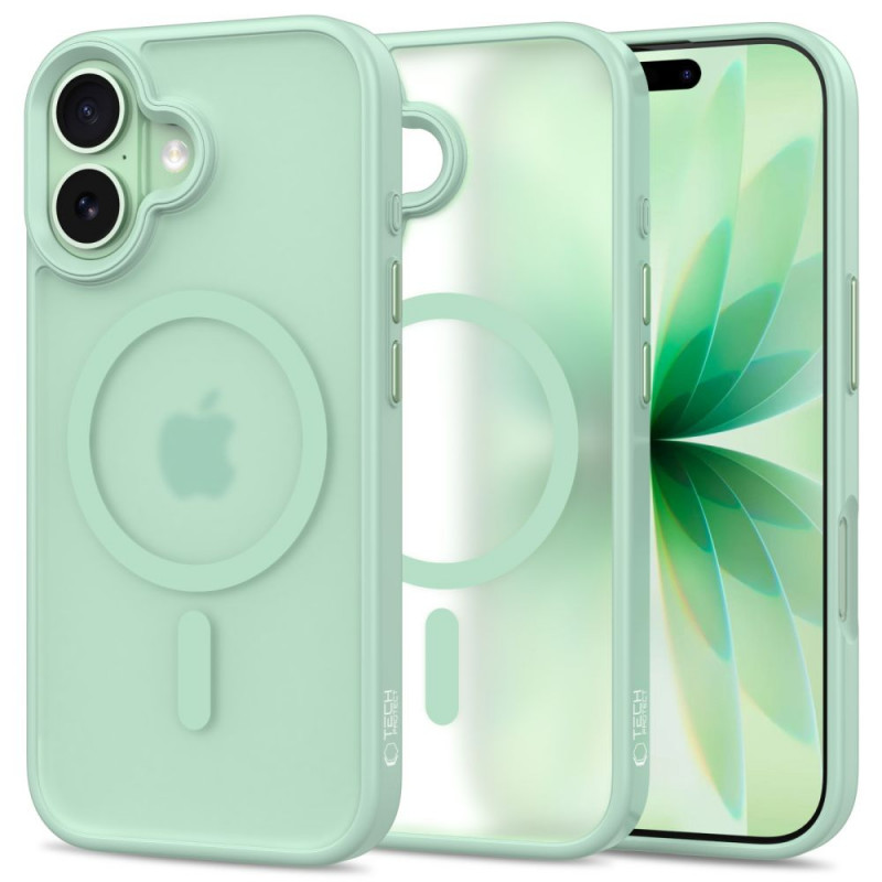 Custodia Tech-Protect MagMat MagSafe per Apple iPhone 17, verde salvia opaco