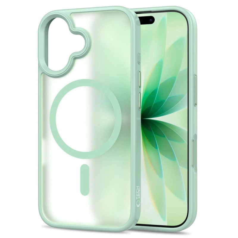 Custodia Tech-Protect MagMat MagSafe per Apple iPhone 17, verde salvia opaco