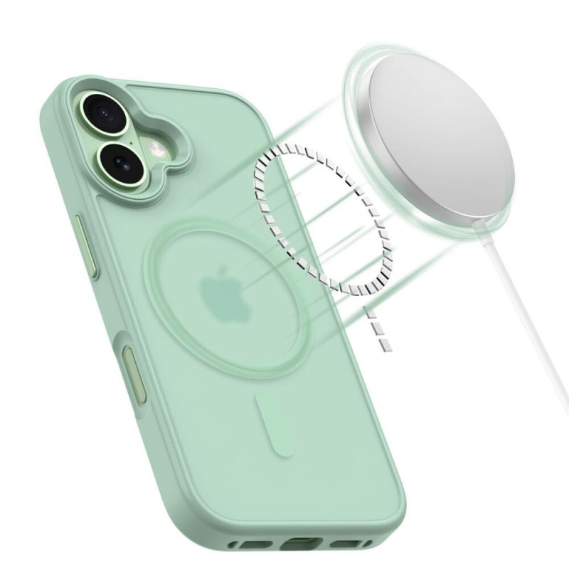 Custodia Tech-Protect MagMat MagSafe per Apple iPhone 17, verde salvia opaco