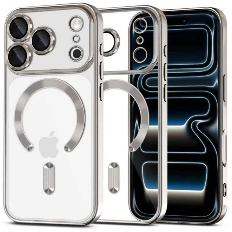 Custodia MagSafe Tech-Protect MagFlex per Apple iPhone 17 Pro Max, argento brillante