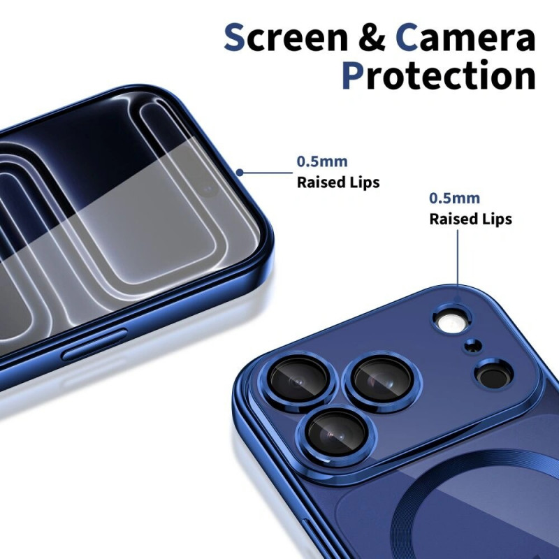 Custodia MagFlex MagSafe Tech-Protect per Apple iPhone 17 Pro, Shiny Deep Blue
