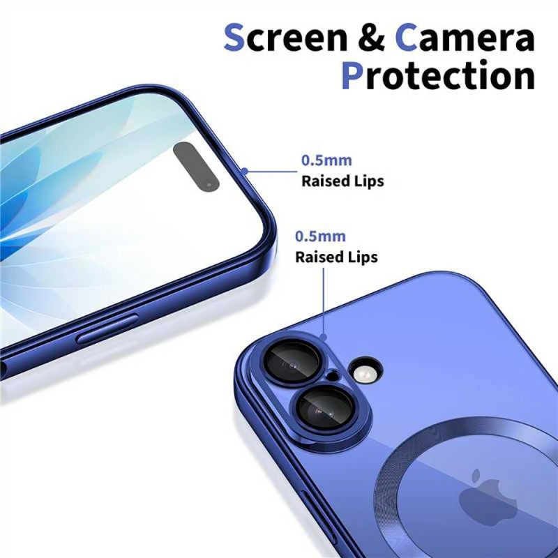 Custodia MagFlex MagSafe Tech-Protect per Apple iPhone 17, blu nebbia brillante