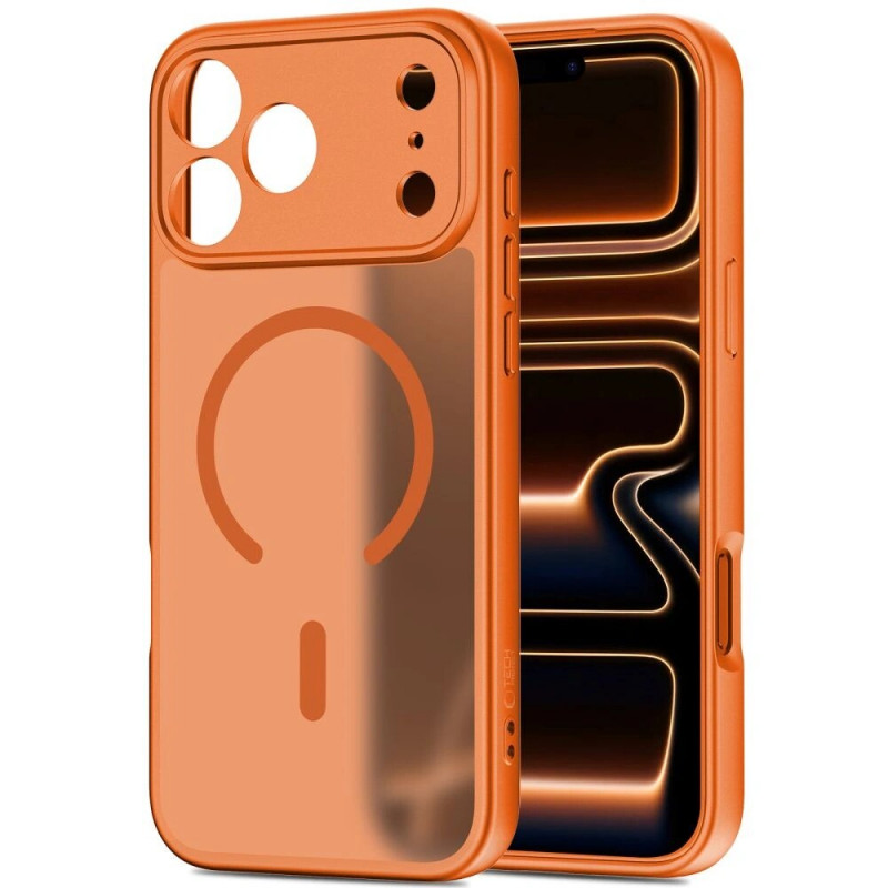 Custodia MagSafe Tech-Protect BasicMag per Apple iPhone 17 Pro Max, arancione cosmico opaco