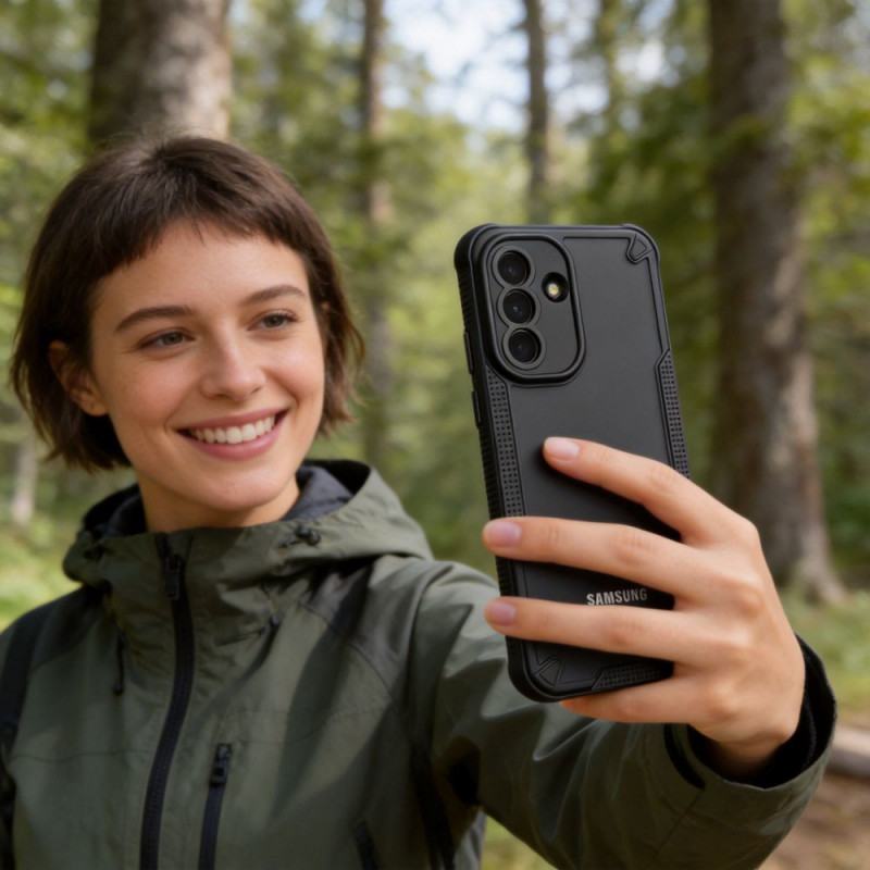 Custodia Rugged Shield Tech-Protect per Samsung Galaxy A57 5G, nero opaco